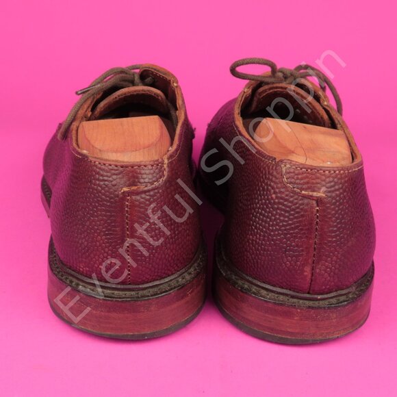 Allen Edmonds Gridiron Football Pebble Grain PTB Blucher Derby Shoes Brown 8 D - Picture 4 of 12